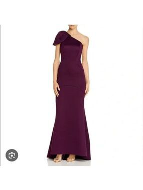 ELIZA J | One Shoulder Scuba Dress Evening Gown Purple Sz 8